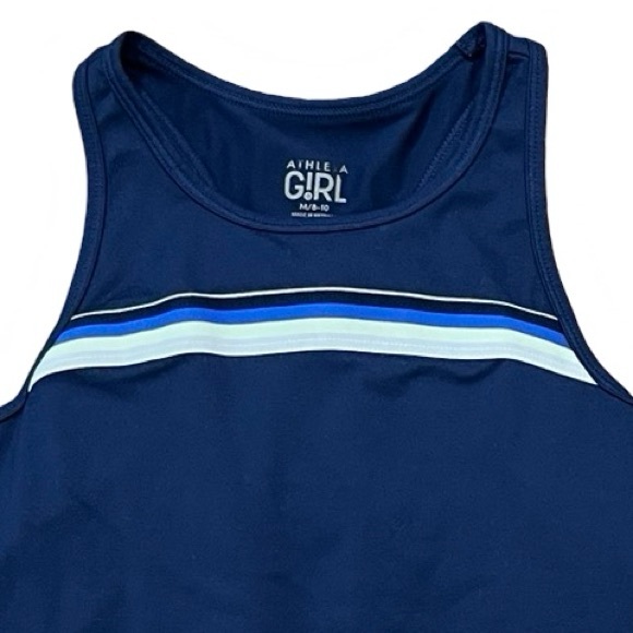 💙💛 Athleta Girl Tank | Navy Blue, with Ruffles | Medium | Size 8-10 - Picture 3 of 8